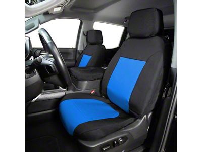 Covercraft Precision Fit Seat Covers Endura Custom Front Row Seat Covers; Blue/Black (01-02 Silverado 2500 HD w/ Bucket Seats)