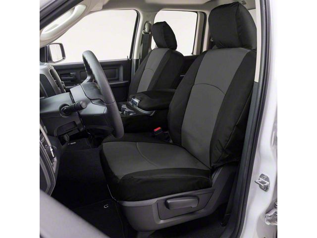 Covercraft Precision Fit Seat Covers Endura Custom Front Row Seat Covers; Charcoal/Black (2015 Silverado 2500 HD w/ Bucket Seats)