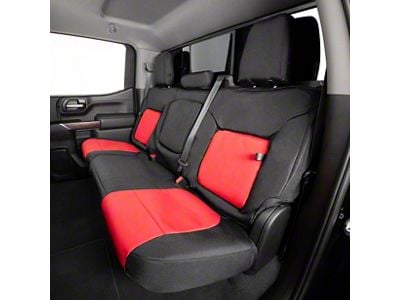 Covercraft Precision Fit Seat Covers Endura Custom Second Row Seat Cover; Red/Black (03-06 Silverado 2500 HD Crew Cab)