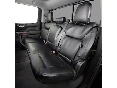Covercraft Precision Fit Seat Covers Leatherette Custom Second Row Seat Cover; Black (03-06 Silverado 2500 HD Crew Cab)