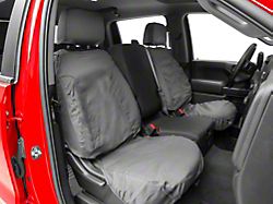 Covercraft Seat Saver Polycotton Custom Front Row Seat Covers; Charcoal (20-22 Silverado 2500 HD w/ Bucket Seats)