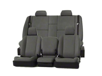 Covercraft Precision Fit Seat Covers Leatherette Custom Front Row Seat Covers; Stone (07-14 Silverado 3500 HD w/ Bucket Seats)
