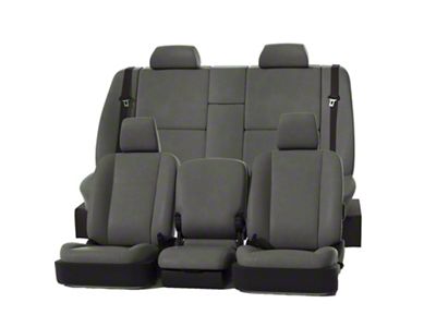 Covercraft Precision Fit Seat Covers Leatherette Custom Second Row Seat Cover; Stone (20-24 Silverado 3500 HD Crew Cab)
