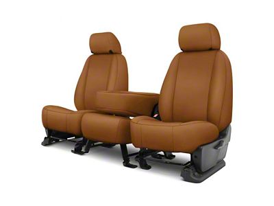 Covercraft Carhartt PrecisionFit Custom Front Row Seat Covers; Brown (20-24 Silverado 3500 HD w/ Front Bench Seat & Center Armrest)