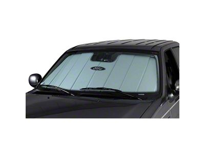 Covercraft UVS100 Heat Shield Custom Sunscreen with Black Ford Oval Logo; Silver (23-25 F-250 Super Duty)