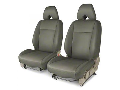 Covercraft Precision Fit Seat Covers Leatherette Custom Second Row Seat Cover; Medium Gray (07-10 Yukon w/ Bucket Seats)