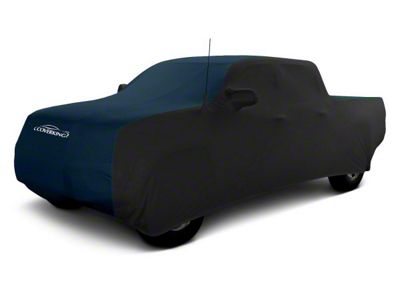 Coverking Satin Stretch Indoor Car Cover; Black/Dark Blue (21-24 F-150 SuperCrew w/ 5-1/2-Foot Bed & Non-Towing Mirrors)
