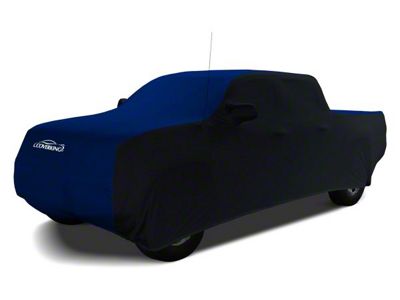 Coverking Satin Stretch Indoor Car Cover; Black/Impact Blue (21-24 F-150 SuperCrew w/ 5-1/2-Foot Bed & Non-Towing Mirrors)