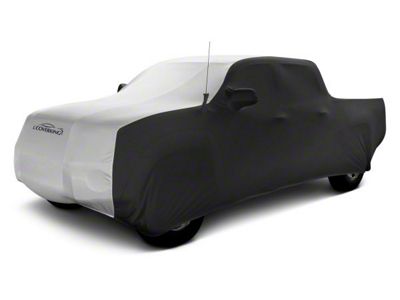 Coverking Satin Stretch Indoor Car Cover; Black/Pearl White (21-24 F-150 SuperCrew w/ 5-1/2-Foot Bed & Non-Towing Mirrors)