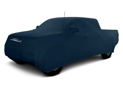 Coverking Satin Stretch Indoor Car Cover; Dark Blue (21-24 F-150 SuperCrew w/ 5-1/2-Foot Bed & Non-Towing Mirrors)