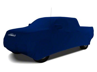 Coverking Satin Stretch Indoor Car Cover; Impact Blue (21-24 F-150 SuperCrew w/ 5-1/2-Foot Bed & Non-Towing Mirrors)