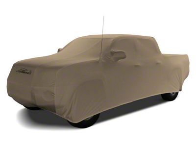 Coverking Satin Stretch Indoor Car Cover; Sahara Tan (21-24 F-150 SuperCrew w/ 5-1/2-Foot Bed & Non-Towing Mirrors)