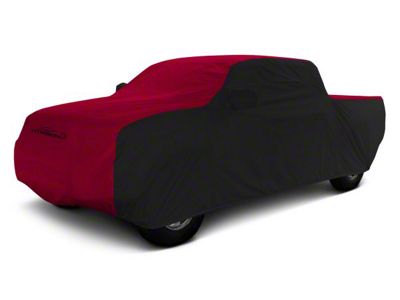 Coverking Stormproof Car Cover; Black/Red (21-24 F-150 SuperCrew w/ 5-1/2-Foot Bed & Non-Towing Mirrors)