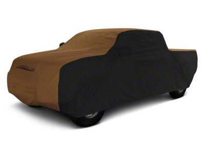 Coverking Stormproof Car Cover; Black/Tan (21-24 F-150 SuperCrew w/ 5-1/2-Foot Bed & Non-Towing Mirrors)