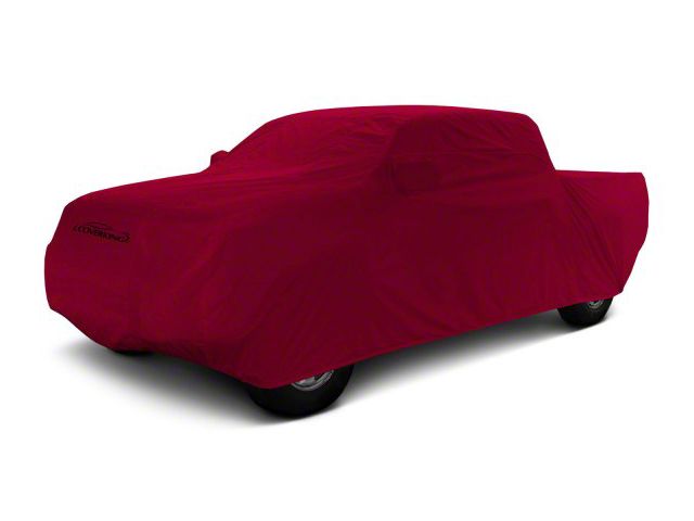 Coverking Stormproof Car Cover; Red (21-24 F-150 SuperCrew w/ 5-1/2-Foot Bed & Non-Towing Mirrors)