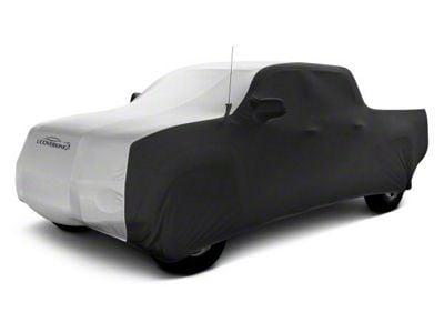 Coverking Satin Stretch Indoor Car Cover; Black/Pearl White (17-22 F-250 Super Duty SuperCrew w/ Towing Mirrors)