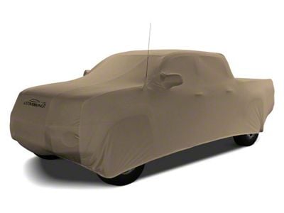 Coverking Satin Stretch Indoor Car Cover; Sahara Tan (17-22 F-250 Super Duty SuperCrew w/ Towing Mirrors)
