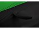 Coverking Satin Stretch Indoor Car Cover with Passenger Side Front Antenna Pocket; Black/Synergy Green (13-18 RAM 2500 Crew Cab w/ 6.4-Foot Box & Telescoping Mirrors)