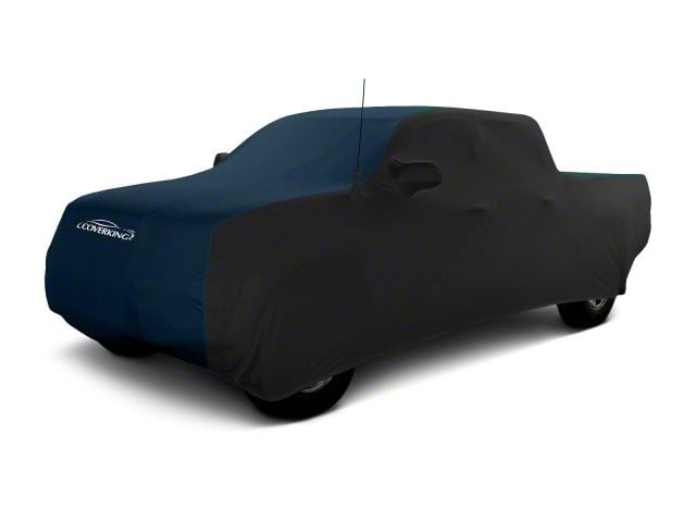Coverking Satin Stretch Indoor Car Cover; Black/Dark Blue (13-18 RAM 3500 Crew Cab SRW w/ 6.4-Foot Box)