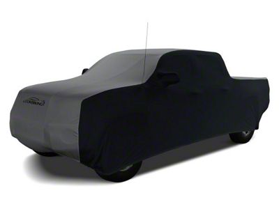 Coverking Satin Stretch Indoor Car Cover; Black/Metallic Gray (13-18 RAM 3500 Crew Cab DRW w/ 6.4-Foot Box)
