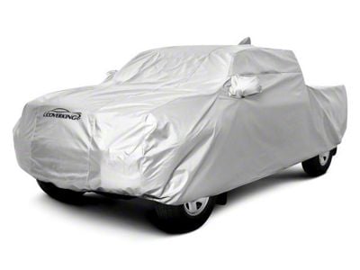 Coverking Silverguard Car Cover with Passenger Side Front Antenna Pocket (13-18 RAM 3500 Crew Cab SRW w/ 6.4-Foot Box & Telescoping Mirrors)