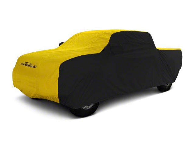Coverking Stormproof Car Cover; Black/Yellow (13-18 RAM 3500 Crew Cab SRW w/ 6.4-Foot Box)