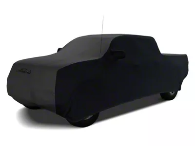 Coverking Satin Stretch Indoor Car Cover; Black/Dark Gray (19-23 Sierra 1500 Crew Cab w/ Non-Towing Mirrors)