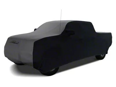 Coverking Satin Stretch Indoor Car Cover; Black/Metallic Gray (19-25 Sierra 1500 Crew Cab w/ Non-Towing Mirrors)