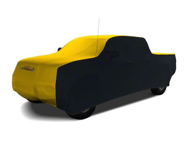 Coverking Satin Stretch Indoor Car Cover; Black/Velocity Yellow (07-13 Sierra 1500 Crew Cab w/ Non-Towing Mirrors)