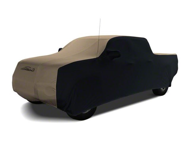 Coverking Satin Stretch Indoor Car Cover; Black/Sahara Tan (07-14 Sierra 3500 HD Crew Cab)