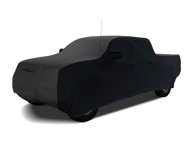 Coverking Satin Stretch Indoor Car Cover; Black/Dark Gray (14-18 Silverado 1500 Regular Cab w/ Non-Towing Mirrors)