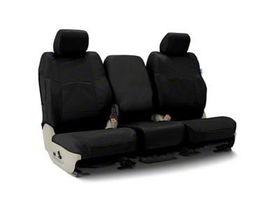 Coverking Cordura Ballistic Custom-Fit Front Seat Covers; Black (20-24 Silverado 2500 HD w/ Bench Seat)