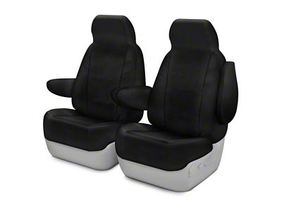 Coverking Cordura Ballistic Custom-Fit Front Seat Covers; Black (20-25 Silverado 3500 HD w/ Bucket Seats)
