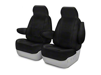 Coverking Cordura Ballistic Custom-Fit Front Seat Covers; Black (20-24 Silverado 3500 HD w/ Bucket Seats)