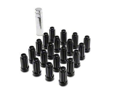 Black 6-Spline Lug Nut Kit; 14mm x 2.0; Set of 20 (00-03 F-150)