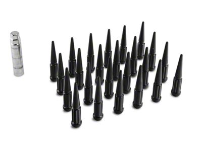 Black Spike Lug Nut Kit; 14mm x 1.5; Set of 24 (99-24 Sierra 1500)