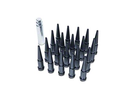 Black Spike Lug Nut Kit; 14mm x 1.5; Set of 24 (15-24 F-150)