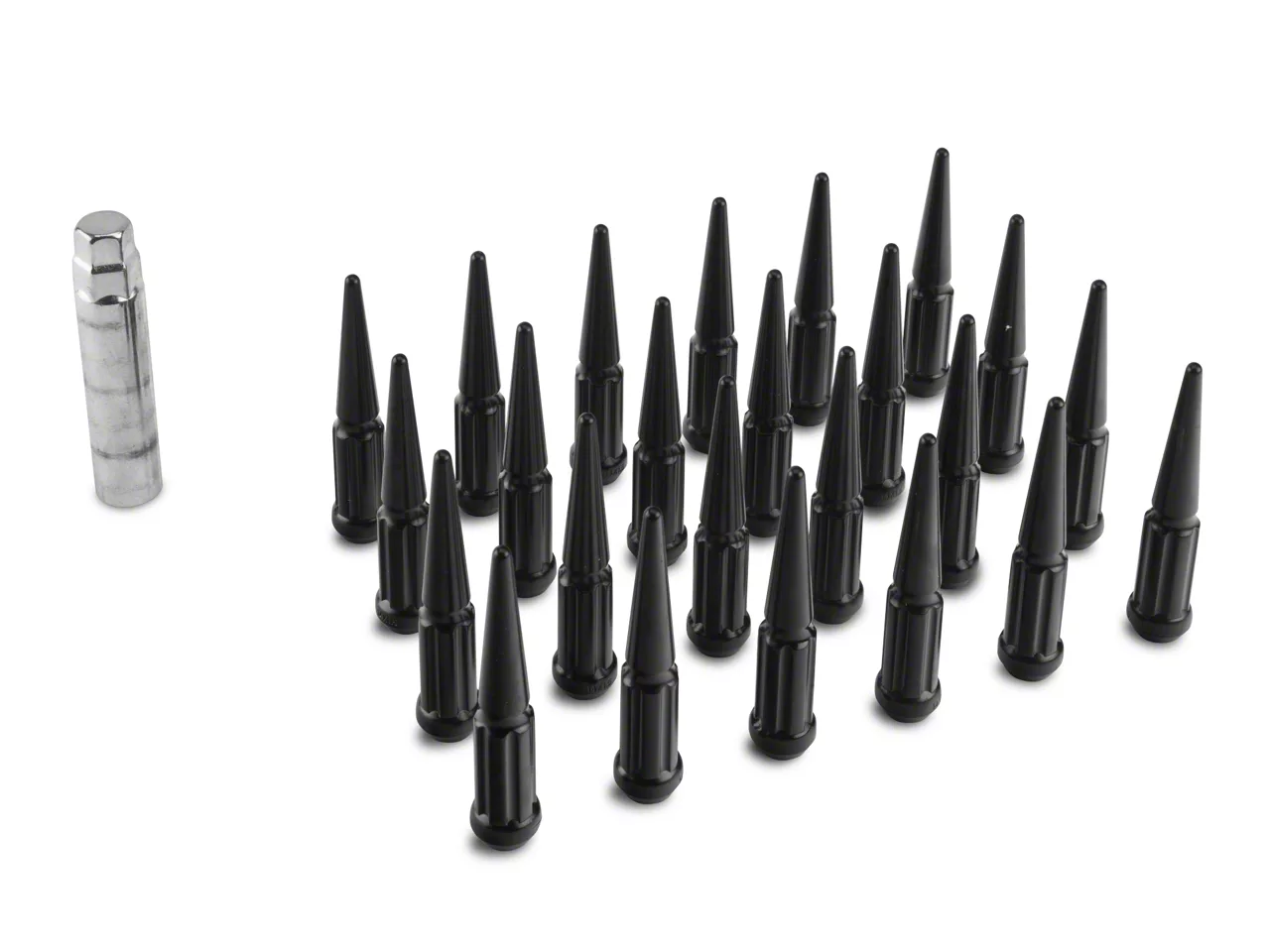Silverado 1500 Black Spike Lug Nut Kit; 14mm x 1.5; Set of