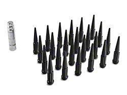 Black Spike Lug Nut Kit; 14mm x 1.5; Set of 24 (99-24 Silverado 1500)