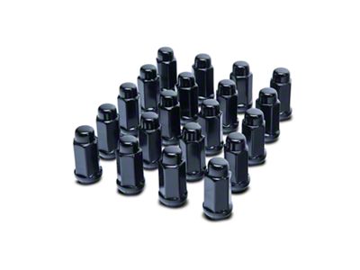Black XL Acorn Lug Nut Kit; 14mm x 1.5; Set of 24 (19-25 RAM 1500)