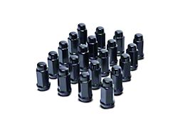 Black XL Acorn Lug Nut Kit; 14mm x 1.5; Set of 24 (99-24 Silverado 1500)