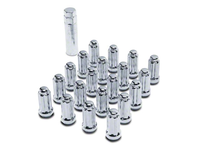 Chrome 6-Spline Lug Nut Kit; 14mm x 2.0; Set of 20 (00-03 F-150)