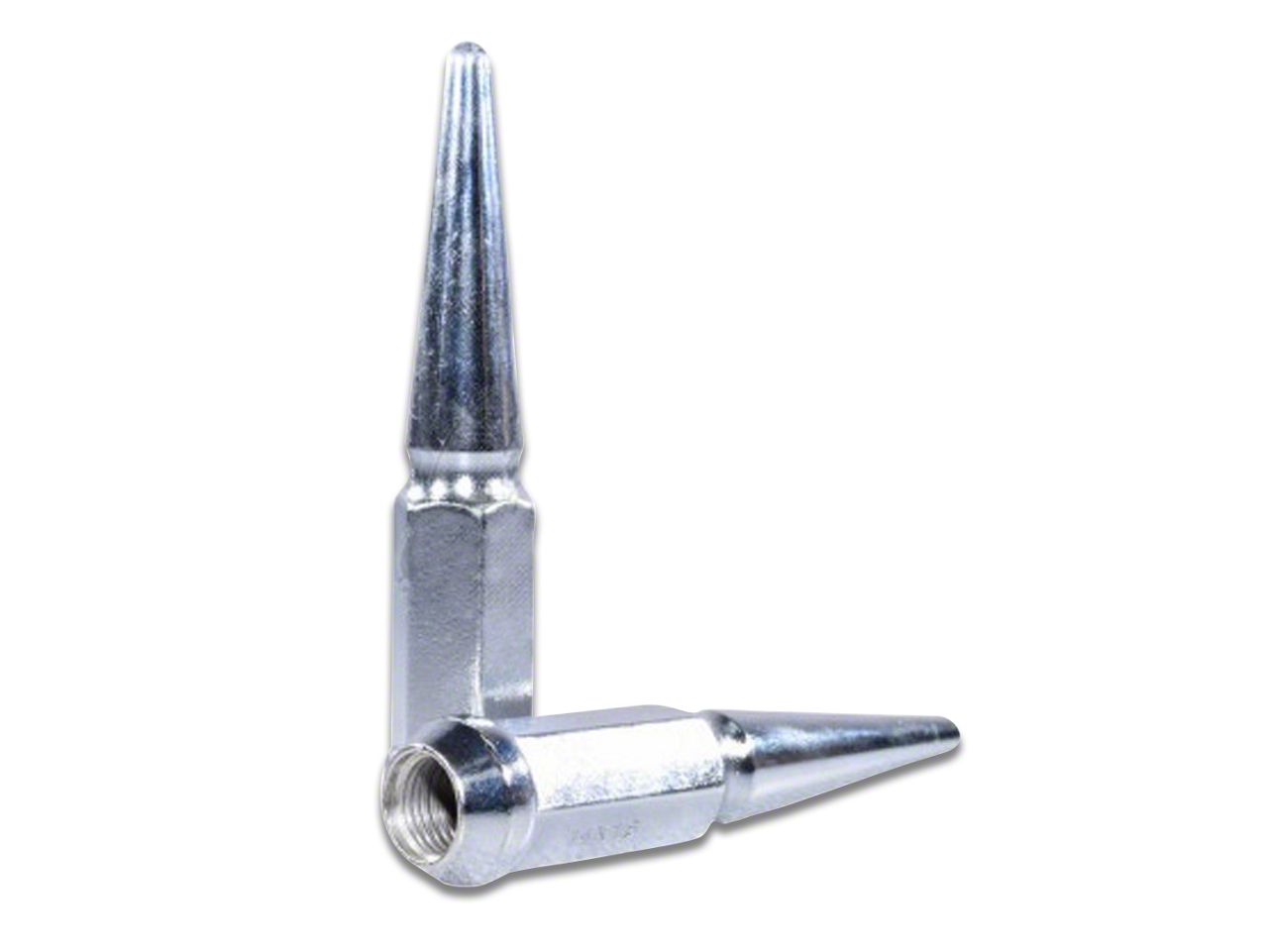 24 Chrome Spike Lug Nuts + Key For GMC 1500 – 14x1.5 Spline By ACCESSORIES PLUS
