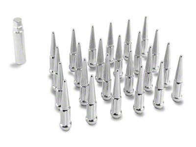 Chrome Spike Lug Nut Kit; 14mm x 1.5; Set of 24 (15-24 F-150)