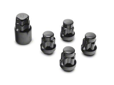 Locks with Key for Black Acorn Lug Nuts; 14mm x 1.5 (99-24 Silverado 1500)