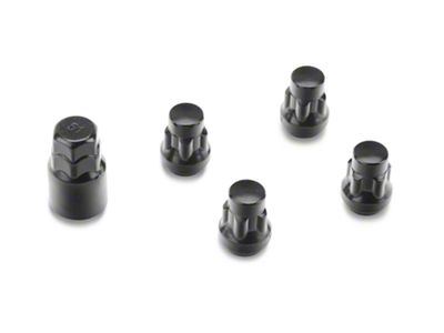 Locks with Key for Black Acorn Lug Nuts; 14mm x 1.5 (07-25 Sierra 1500)