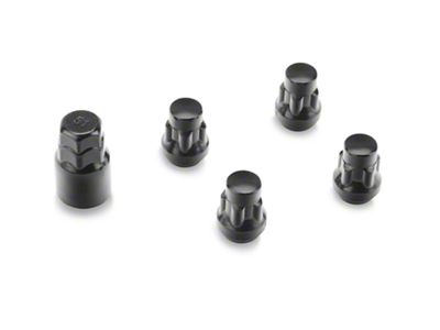 Locks with Key for Black Acorn Lug Nuts; 14mm x 1.5 (12-18 RAM 1500)