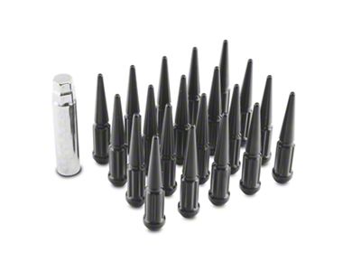 Black Spike Lug Nut Kit; 14mm x 1.5; Set of 20 (12-18 RAM 1500)