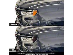 Crux Motorsports Side Headlight Tint; Dark Smoke (22-26 Silverado 1500)