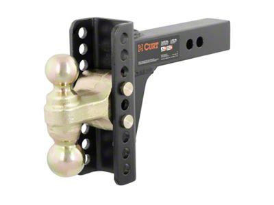 2-Inch Receiver Hitch 14,000 lb. Adjustable Channel Ball Mount with Dual Ball; 6-Inch Drop (Universal; Some Adaptation May Be Required)